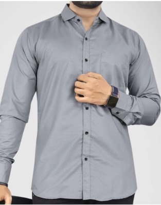 Zimli Men Solid Casual Grey Shirt