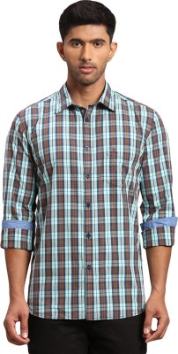 PARX Men Checkered Casual Green Shirt