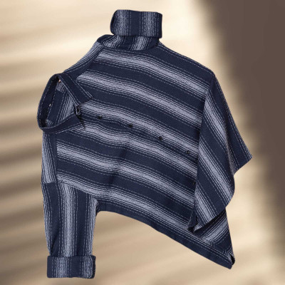 Savaliya Enterprise Men Striped Formal Blue Shirt