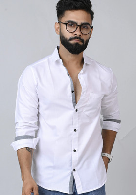 METRONAUT Men Solid Casual White Shirt