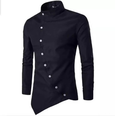 JIGGSTER STORE Men Solid Casual Black Shirt