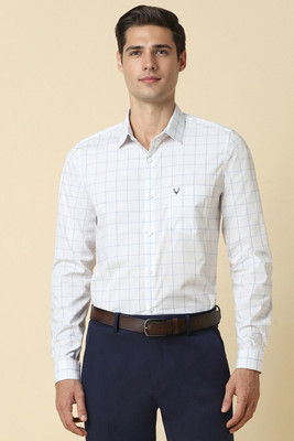 Allen Solly Men Checkered Formal White Shirt