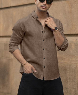 Shubhlakshmi Men Self Design Casual Khaki Shirt