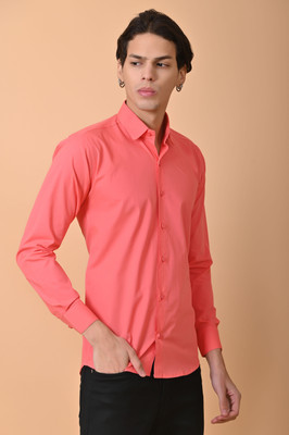 Lee Cross Men Solid Casual Pink Shirt