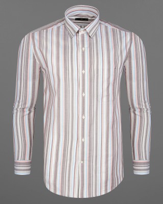 french crown Men Striped Casual Grey Shirt