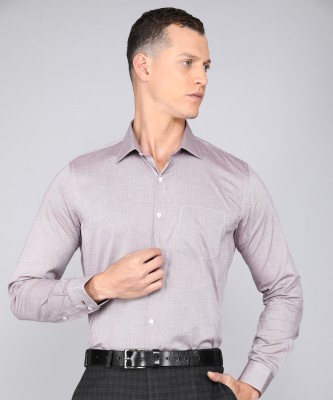 VAN HEUSEN Men Self Design Formal Brown Shirt