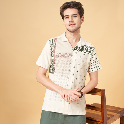 7 Alt by Pantaloons Women Printed Casual Cream, Dark Green, Maroon Shirt