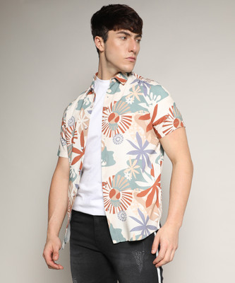 CAMPUS SUTRA Men Printed Casual Yellow Shirt