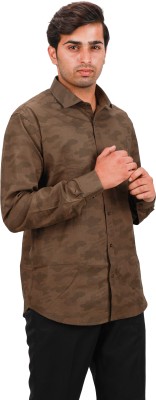 MOSCOSHIRTS Men Printed Casual Brown Shirt