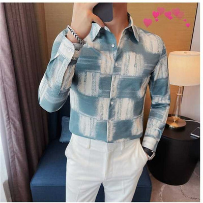 ECLORA Men Printed Casual Dark Green Shirt