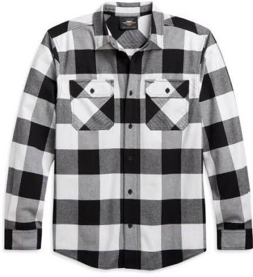 Ziyan tex Men Checkered Casual Black Shirt