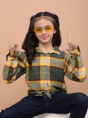 CRIMSOUNE CLUB Girls Checkered Casual Multicolor Shirt