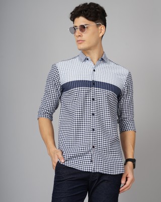 Paul Street Men Checkered Casual Blue Shirt