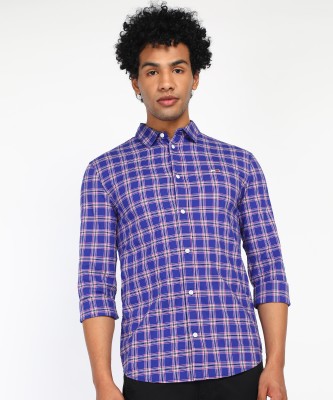 TOMMY HILFIGER Men Checkered Casual Purple Shirt