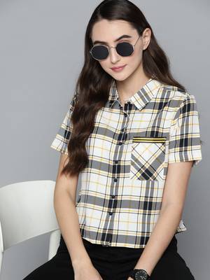 Women's checkered online casual shirt