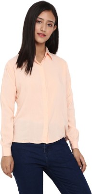 V-MART Women Solid Casual Cream Shirt