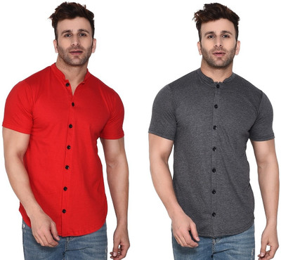 GEUM Men Solid Formal Multicolor Shirt(Pack of 2)