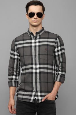 LOUIS PHILIPPE Men Checkered Casual Grey, Black, White Shirt