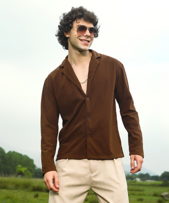 CAMPUS SUTRA Men Solid Casual Brown Shirt