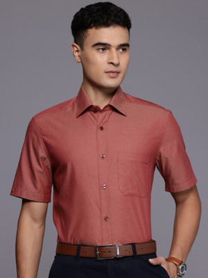 LOUIS PHILIPPE Men Self Design Formal Red Shirt