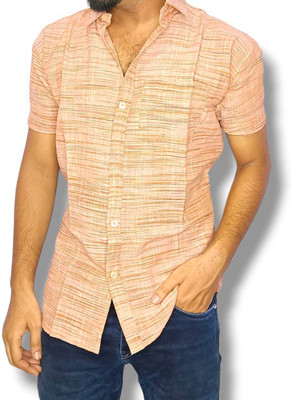 SS OUTFITS Men Self Design Casual Yellow Shirt