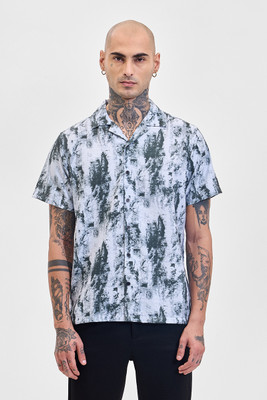 Snitch Men Printed Casual Light Blue Shirt