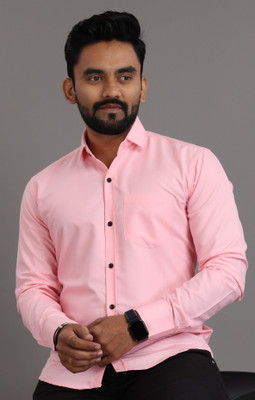 Nofilter Men Solid Formal Pink Shirt