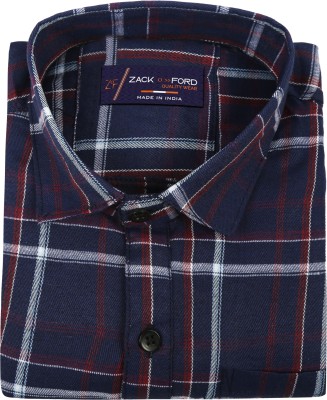 LRK Men Checkered Casual Dark Blue Shirt