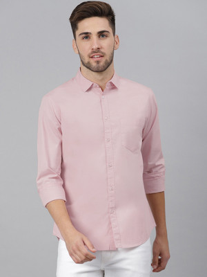 PROVOGUE Men Solid Casual Orange Shirt