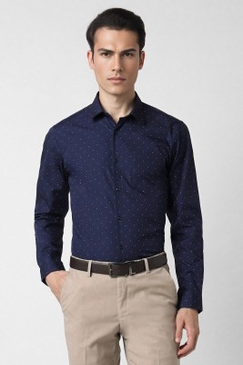 PETER ENGLAND Men Printed Formal Dark Blue Shirt