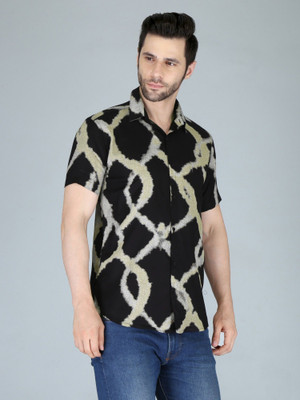 SGF TREND Men Printed Casual Cream Shirt
