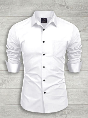 VeeraFlex Men Solid Casual White Shirt