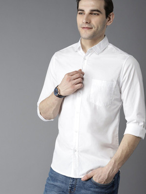 Zabolo Men Solid Casual White Shirt