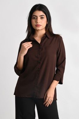 MAGHMA Women Solid Casual Brown Shirt