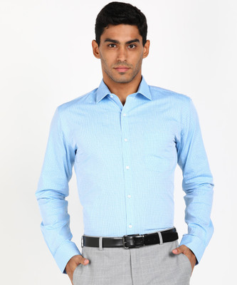 PARK AVENUE Men Solid Formal Blue Shirt
