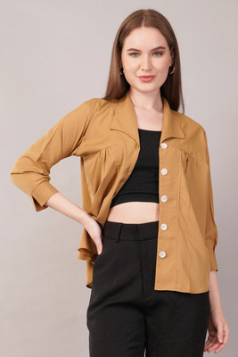 Glitter Fashion Women Solid Casual Black Shirt