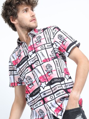 LOCOMOTIVE Men Printed Casual Multicolor Shirt