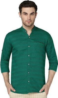 FUBAR Men Printed Casual Green Shirt