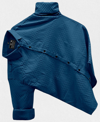 METRONAUT Men Self Design Casual Blue Shirt