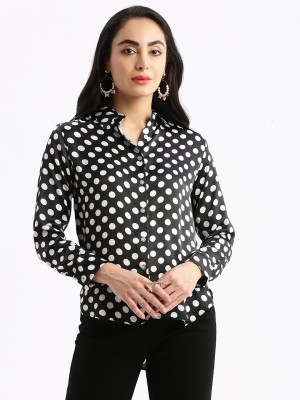 Showoff Women Printed Casual Black Shirt