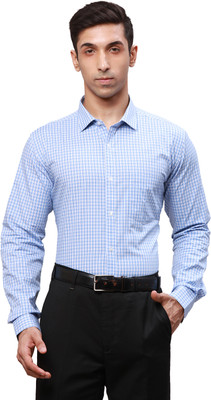 PARK AVENUE Men Checkered Formal Blue, White Shirt