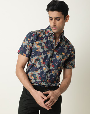 RARE RABBIT Men Printed Casual Green Shirt