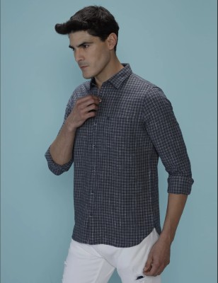 WROGN Men Checkered Casual Dark Blue, White Shirt