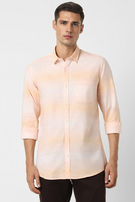 PETER ENGLAND Men Checkered Casual Orange Shirt