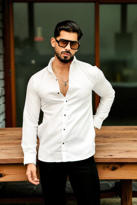 TRENDING LAXMI TREND Men Solid Casual White Shirt(Pack of 2)