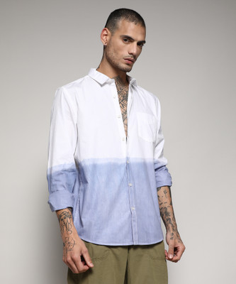 CAMPUS SUTRA Men Solid Casual Light Blue, White Shirt
