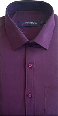 Defence Men Solid Formal Purple Shirt