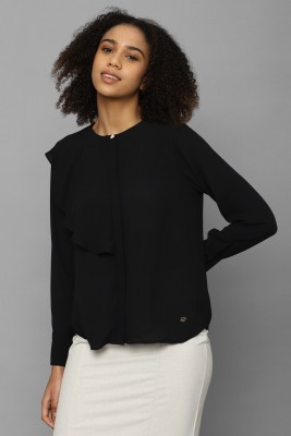 Allen Solly Women Solid Casual Black Shirt