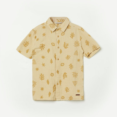 Fame Forever by Lifestyle Boys Printed Casual Beige Shirt