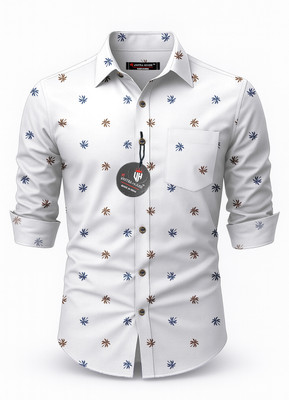 SHREE VASTRAHOUSE Men Graphic Print Casual White Shirt
